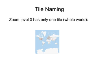 Tile Naming
Zoom level 0 has only one tile (whole world):
 