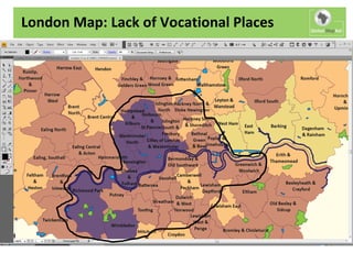 London Map: Lack of Vocational Places
 