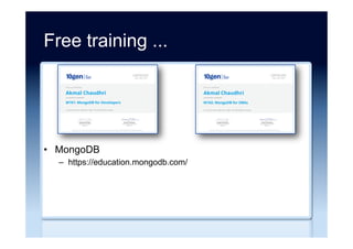 Traditional RDBMS
Simple
Slow
Small
Fast
Complex
Large
ApplicationComplexity
Value of Individual Data Item Aggregate Data Value
DataValue
NewSQL
Data
Warehouse
Hadoop, etc.
NoSQL
Velocity
Interactive
Real-time
Analytics
Record Lookup
Historical
Analytics
Exploratory
Analytics
Transactional Analytic
Source: VoltDB, used with permission
Navigating the DB universe
 