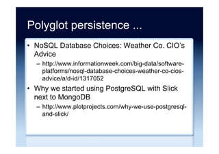 Brewer’s CAP “Theorem” ...
•  Towards Robust Distributed Systems
–  http://www.cs.berkeley.edu/~brewer/cs262b-2004/
PODC-keynote.pdf
•  Deconstructing the ‘CAP theorem’ for CM and
DevOps
–  http://markburgess.org/blog_cap.html
•  NoCAP Or, Achieving Scalability Without
Compromising on Consistency
–  http://www.gigaspaces.com/system/files/private/
resource/NoCAPfinal0711.pdf
 