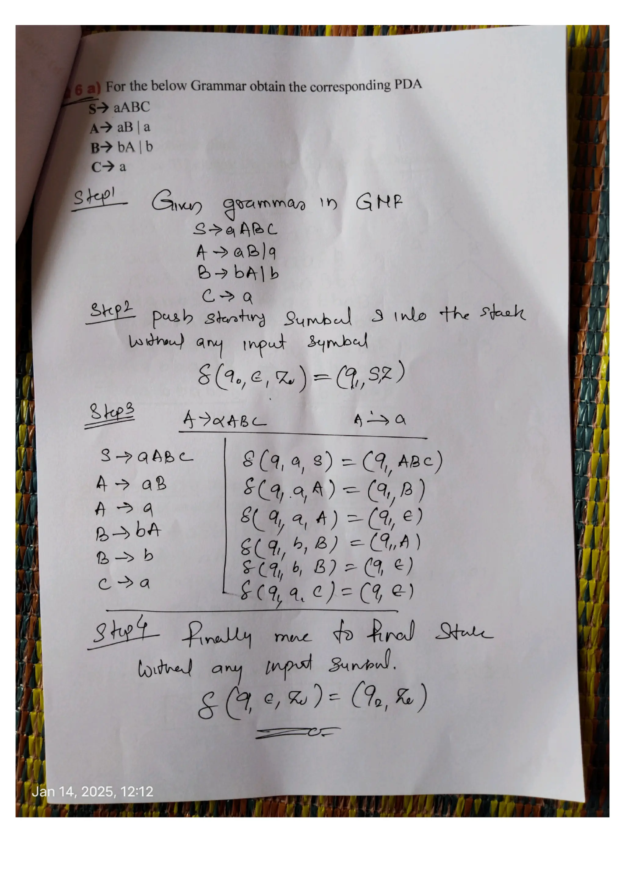 BCS503 Model Question Paper Solution Theory of Computation