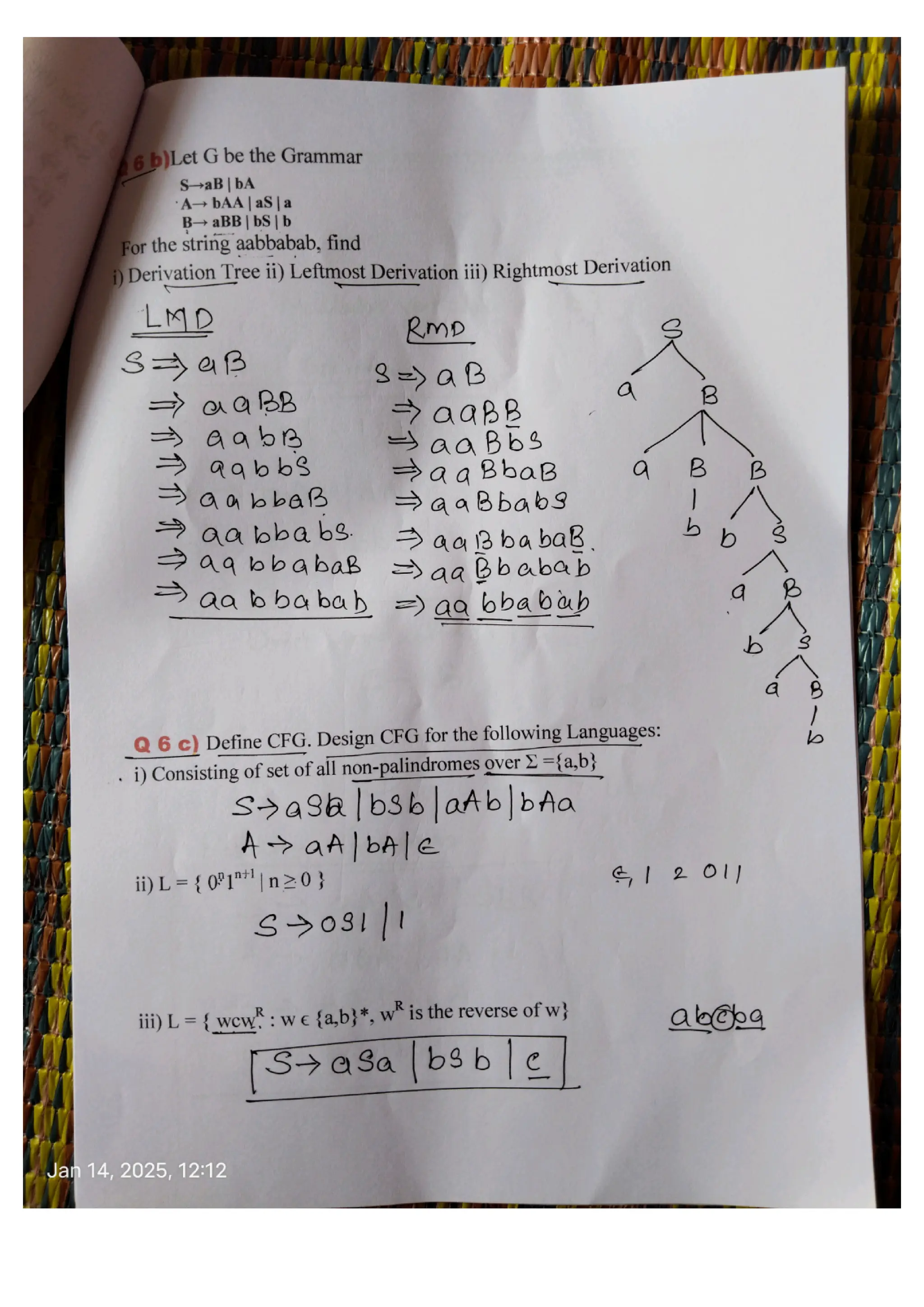 BCS503 Model Question Paper Solution Theory of Computation