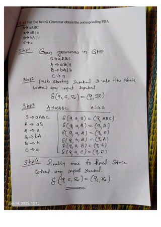BCS503 Model Question Paper Solution Theory of Computation | PDF