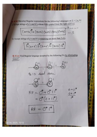 BCS503 Model Question Paper Solution Theory of Computation | PDF