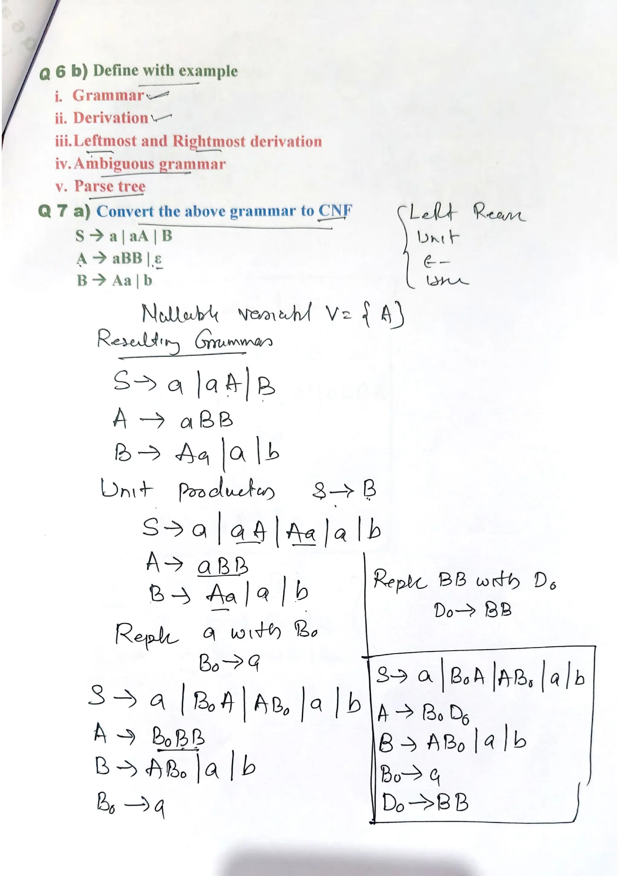 BCS503 Model Question Paper Solution Theory of Computation | PDF