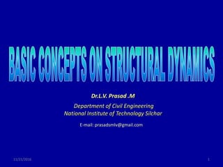 Dr.L.V. Prasad .M
Department of Civil Engineering
National Institute of Technology Silchar
E-mail: prasadsmlv@gmail.com
11/21/2016 1
 
