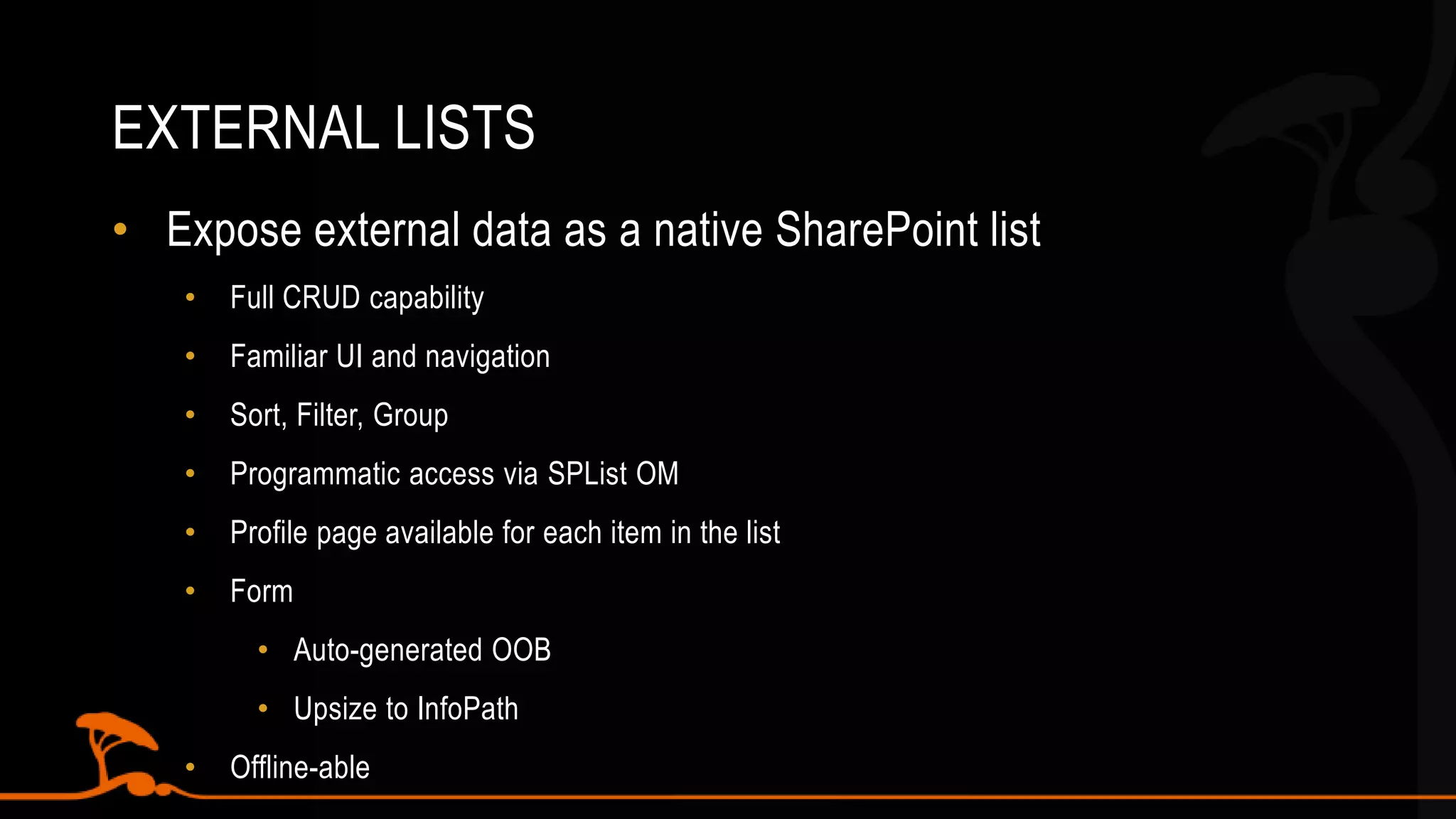 Connect those lists to Outlook, SPW
