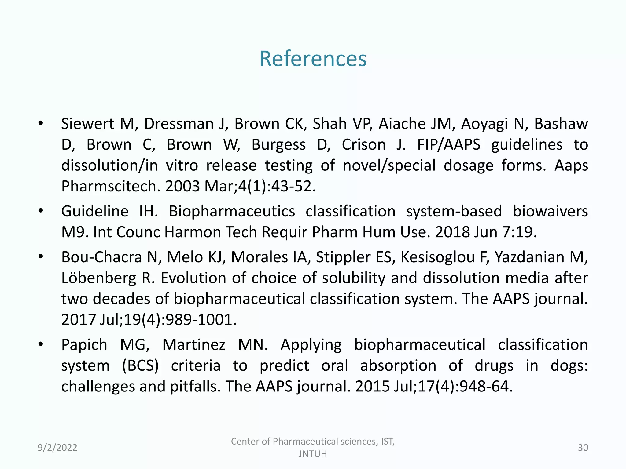 Bcs Guideline For Solubility And Dissolution Pptx