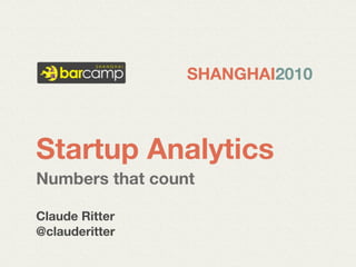 Startup Analytics - Numbers that count
