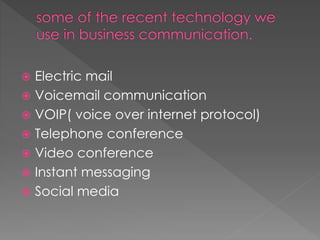 IMPACT OF TECHNOLOGY ON BUSINESS COMMUNICATION | PPTX
