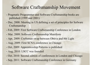 Software Craftsmanship - Sandro Mancuso - BCS Agile Methods SG | PDF