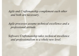 Software Craftsmanship - Sandro Mancuso - BCS Agile Methods SG | PDF