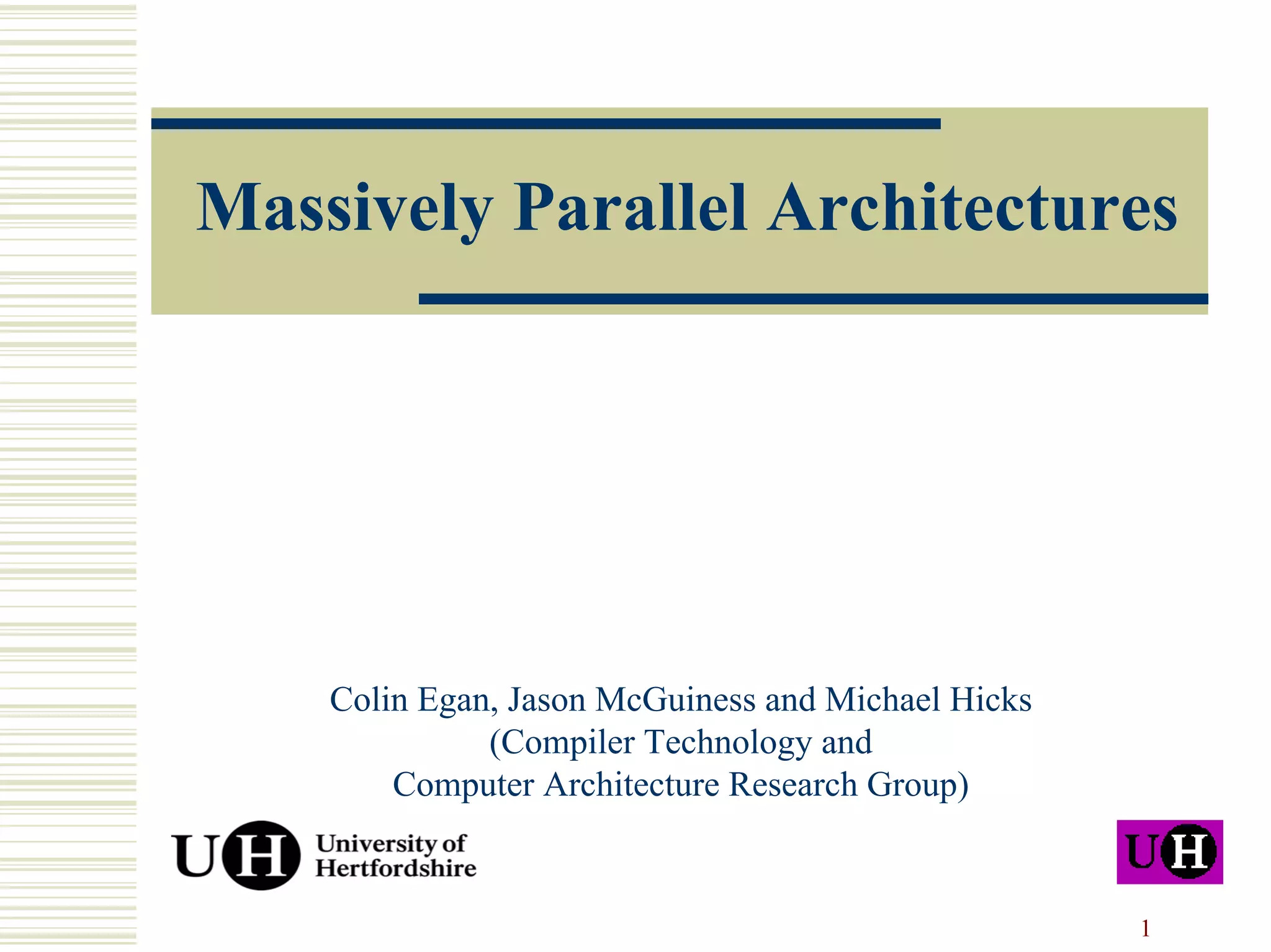 Massively Parallel Architectures | PPT