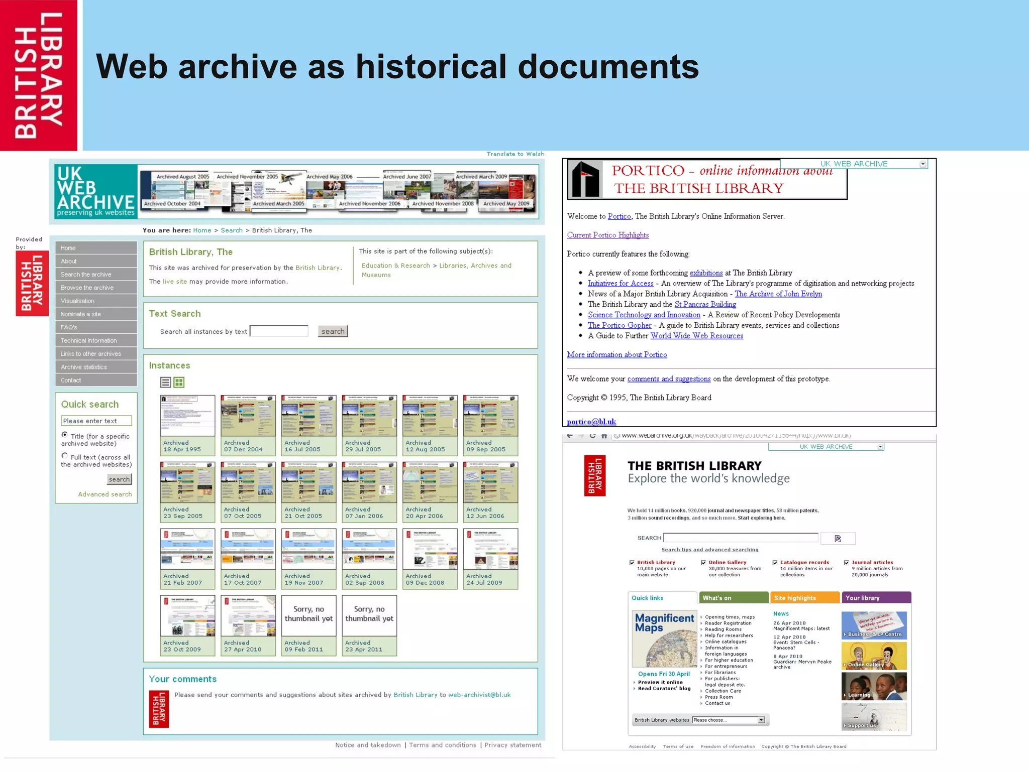 Web archive as historical documents 