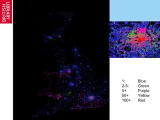 1: Blue 2-5: Green 5+ Purple 50+ Yellow 100+ Red 