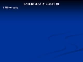 1 Minor case
EMERGENCY CASE: 01
 