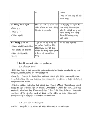 Mô hình SWOT của cà phê Trung Nguyên