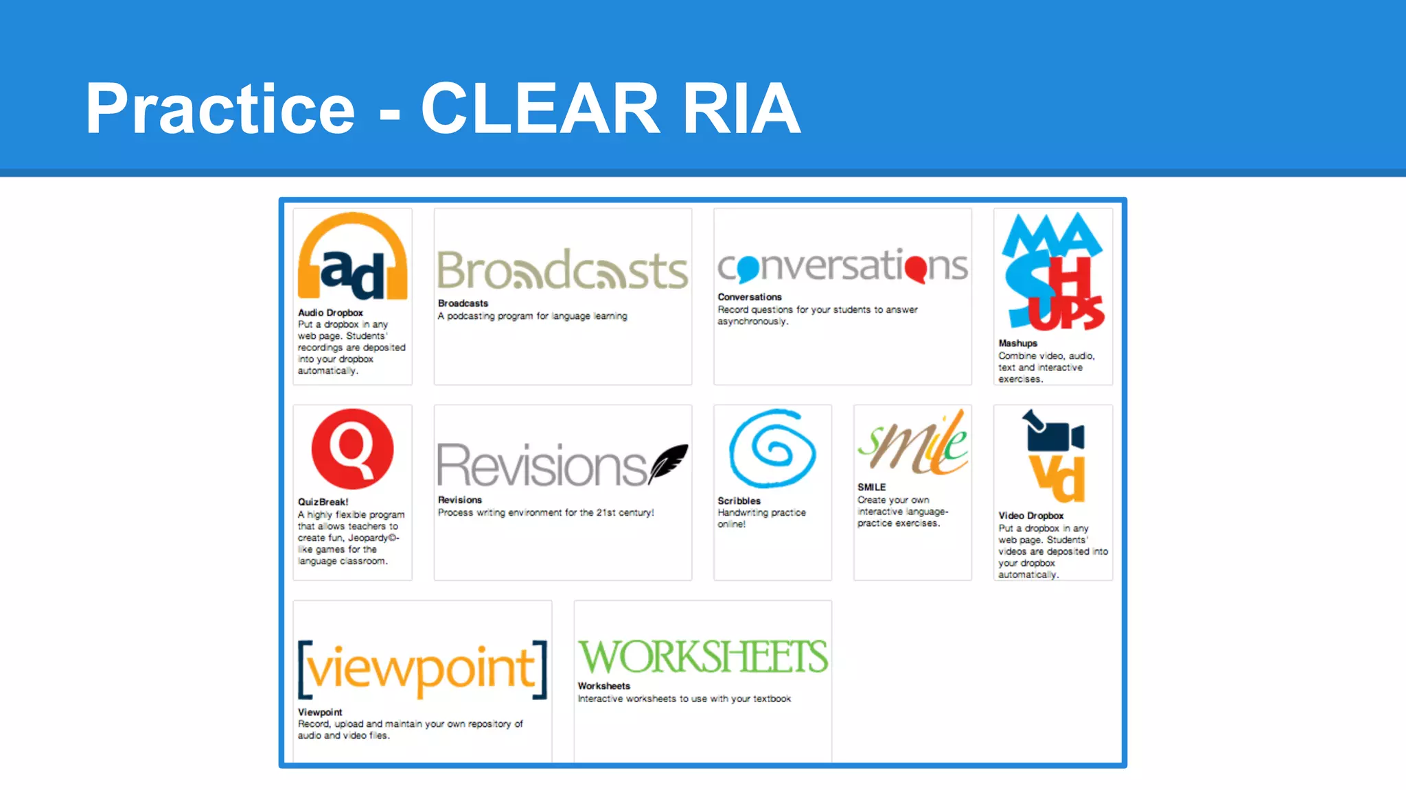Practice - CLEAR RIA
 