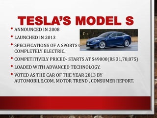 tesla electric cars | PPTX