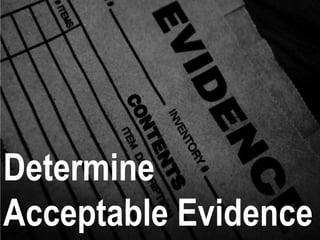 Determine
Acceptable Evidence
 