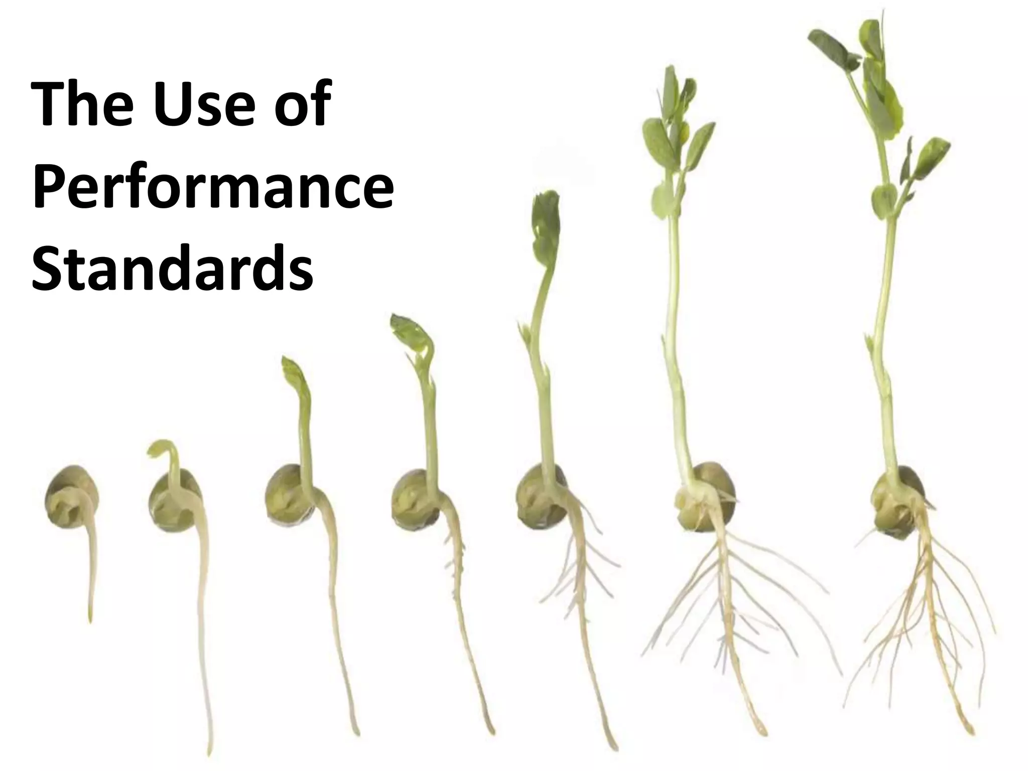 The Use of
Performance
Standards

 