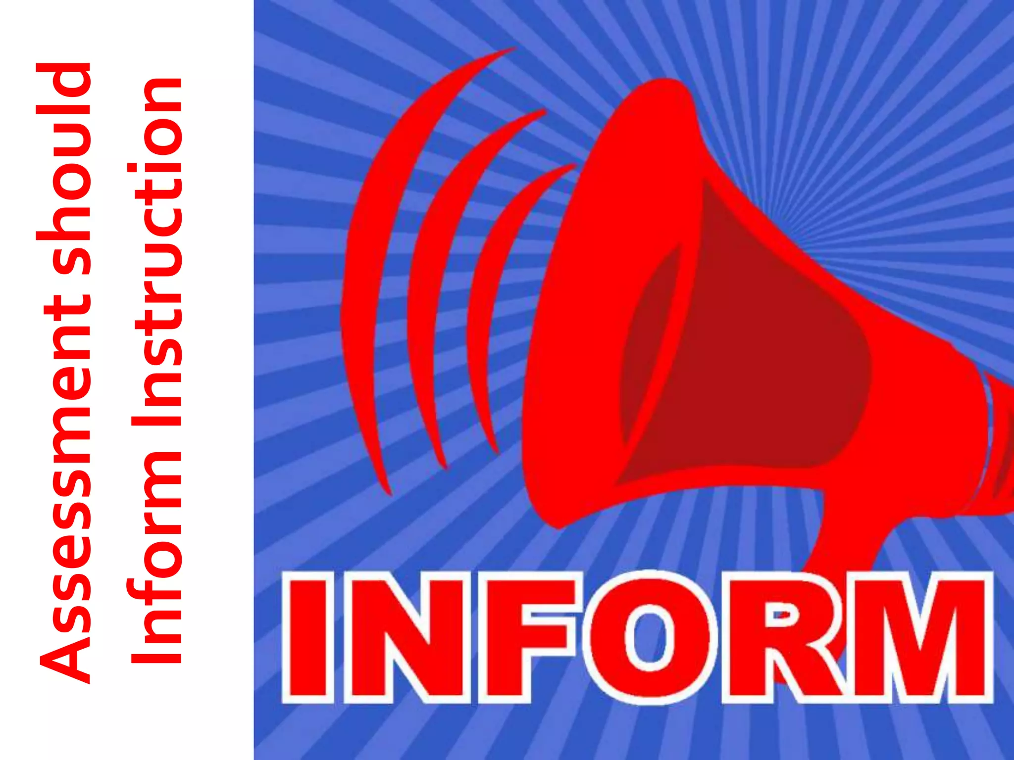 Assessment should
Inform Instruction

 