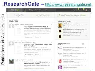 ResearchGate – http://www.researchgate.net 
Publications, cf. Academia.edu  