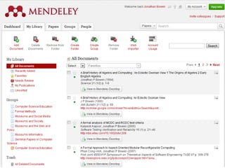 Mendeley – www.mendeley.com 
Professional networking, managing/sharing papers  