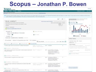 Scopus – Jonathan P. Bowen 
•Jonathan Bowen  