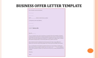 BUSINESS OFFER LETTER TEMPLATE
 
