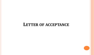 LETTER OF ACCEPTANCE
 