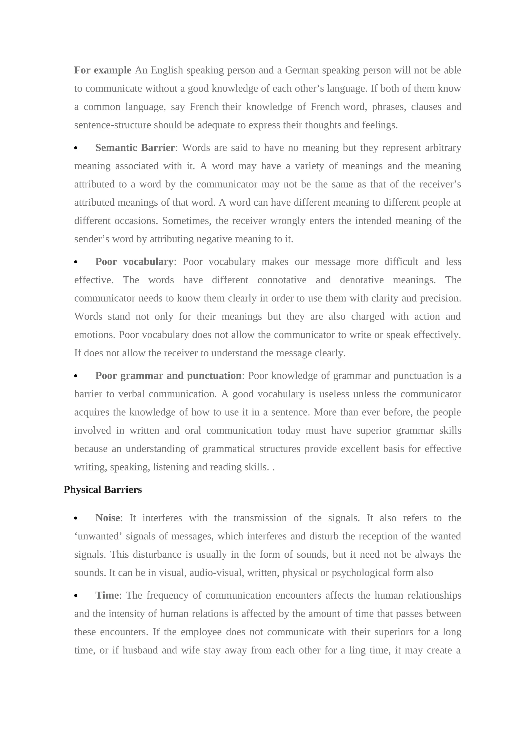 Barriers of Communication in business communication | PDF