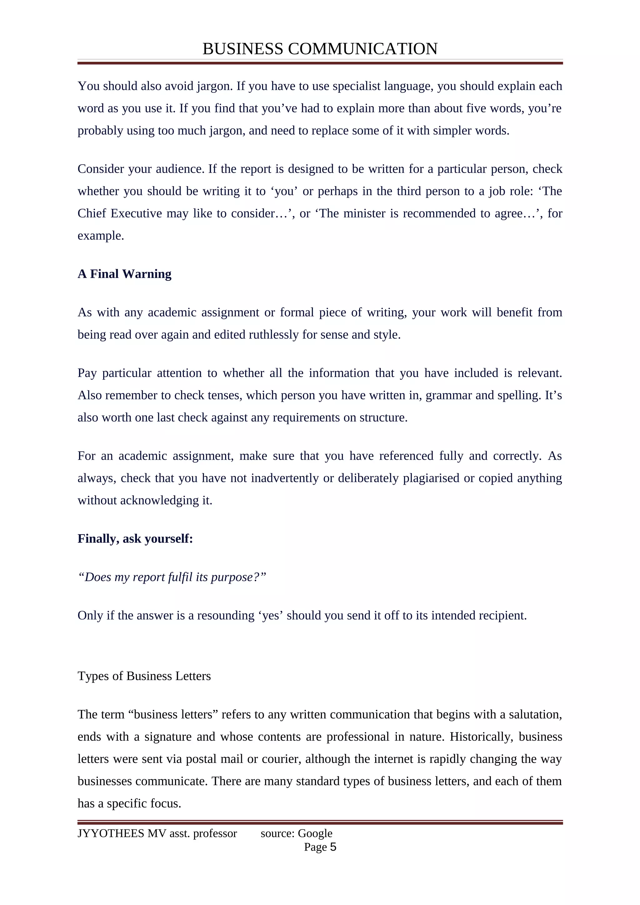 Report writing in business communication PDF