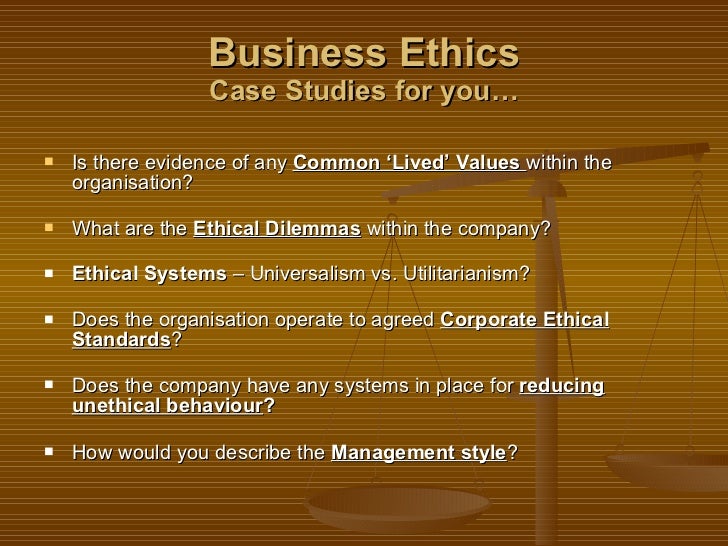 short case study on business ethics