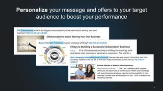 23 
Personalize your message and offers to your target 
audience to boost your performance 
 