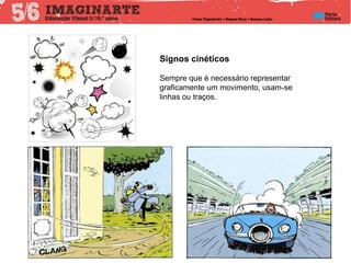 Signos cinéticos
Sempre que é necessário representar
graficamente um movimento, usam-se
linhas ou traços.
 