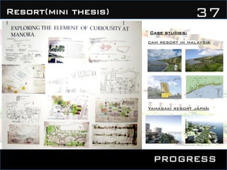PROGRESS
37Resort(mini thesis)
Case studies:
cam resort in malaysia
Yamasaki resort japan
 