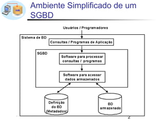 Ambiente Simplificado de um
SGBD




                        2
 