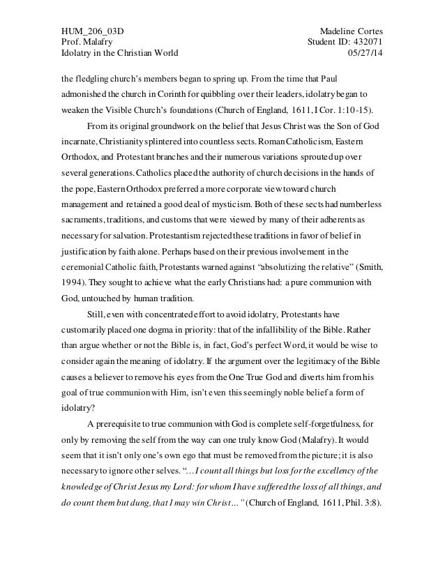 World Religions Idolatry in the Christian World