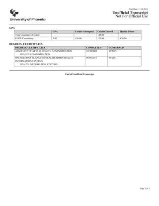 College Transcript | PDF