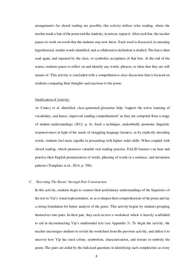 Stage 5 Literacy Analysis Of Poe S The Raven