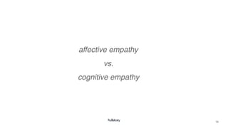 14
affective empathy
vs.
cognitive empathy
 