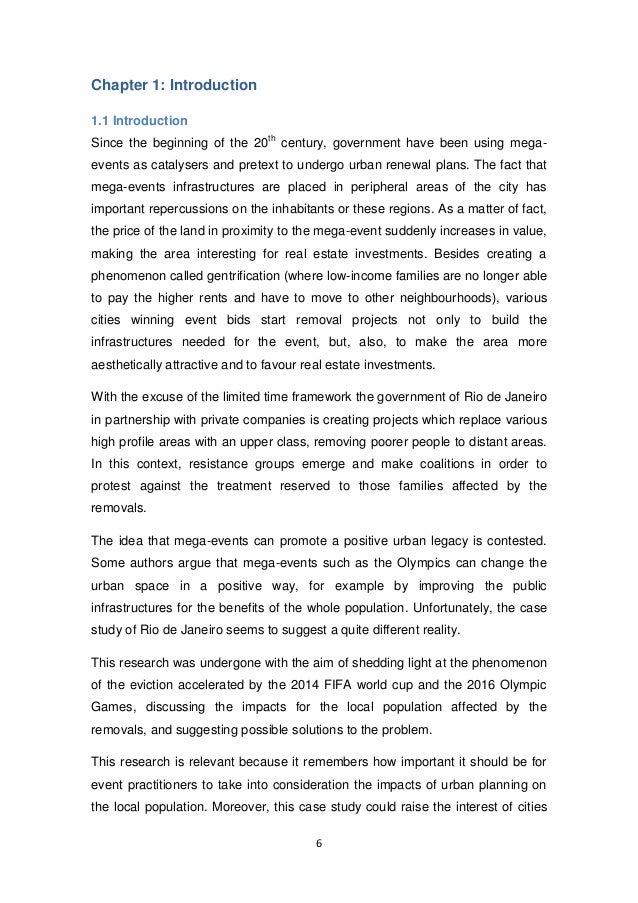 Mega events dissertation picture