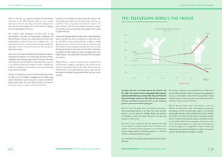23 | | 24LEGATUM INSTITUTE | The 2015 Legatum Prosperity Index™LEGATUM INSTITUTE | The 2015 Legatum Prosperity Index™
SPECIAL REPORT: THE RUSSIAN ENIGMASPECIAL REPORT: THE RUSSIAN ENIGMA
23 | | 24
0%
-5%
10%
5%
15%
20%
2010 2011 2012 2013 2014 2015
(Projected)
Invasion of Crimea
Inﬂation
Inﬂation
GDP Growth
GDP Growth
GDP Growth and Inﬂation in Russia
2010 - 2015
In Russia they call it the ‘battle between the television and
the fridge’-the tension between propaganda-fuelled patriotic
euphoriaandthedarkeningeconomicreality.Thisyear’sProsperity
Index, based largely on data from 2014, right after the annexation
of Crimea and Putin’s announcement of a new era of Russian
greatness,shows how the battle is playing out.
First the case for ‘the fridge’. Most of the objective data point to
Russia doing badly. Inflation is up. Wages have fallen. Economic
growth is not just down but shrinking. People and businesses
are defaulting on loans. The currency has gone to the dogs. Life
expectancy is still very low.
But when it comes to subjective data, how people perceive their
country, things are looking positively balmy. Confidence in the
military is up 13%. Government approval is up 27%. Despite the
objective reality, satisfaction with living standards is up 13% while
confidence in financial institutions is up 6%.
As a result Russia has surged up the Prosperity Index from 68th to
58th place.
THE TELEVISION VERSUS THE FRIDGE
by Peter Pomeranzev, Senior Fellow, Legatum Institute Transitions Forum
The television, it appears, is more powerful than the fridge. Or to
choose a different metaphor: Putin is a toreador using propaganda as
his cape to avoid the bull of reality. So far very successfully-though
it begs the question of what new patriotic and military flourishes he
will need to dangle to keep the bull at bay.
There is, however, another factor worth bearing in mind: the
difference not only between reality and perception, but perception
and behaviour. For all the official public support of the Kremlin,
capital outflow from the country doubled between 2013 and 2014,
from $61bn to $151.5bn. Now that doesn’t sound all too patriotic
after all. A problem with perception polling in authoritarian regimes
is it can be hard to tell how honest respondents are being.In a society
such as Russia’s, propaganda is not always about indoctrination; it
can also be a signal sent to the population to follow a certain code,
defining what you should and shouldn’t say in public if you want to
stay safe-especially when you’re talking to a pollster.
LEGATUM INSTITUTE | The 2015 Legatum Prosperity Index™
And so it may come as a surprise-an enigma even-that Russia’s
performance in the 2015 Prosperity Index has seen a marked
improvement since last year, rising in the global rankings by ten
places. But the overall rankings don’t reveal the whole story. Digging
into the underlying data reveals more.
The country’s strong performance has been driven by big
improvements in the areas of Social Capital, Governance, and
Personal Freedom. However, these improvements have been caused
predominantly by dramatic increases in the subjective data – put
simply, despite living in a country in decline, the Russian people are
responding to surveys more positively than they did a year ago (see
graph previous page).
And so how can we square the difference between Russia’s objective
reality versus the buoyancy of its people? Peter Pomeranzev offers a
compelling answer (opposite page) in what he describes as the battle
of the ‘television versus the fridge’.Put simply,Putin’s Russia operates
a very effective modern-day propaganda machine controlling the
media (the television) to divert attention away from deteriorating
living standards (the fridge).
And this is certainly borne out in the data from the Prosperity Index,
in which we see “two Russias” emerging: the first Russia (using
objective data) paints a gloomy picture of a country in decline (see
graph previous page); the second Russia (based on the subjective
data) paints a picture of optimism and hope for the future.
So which is the real Russia? In many respects they both are. One
of the fundamental insights of the Prosperity Index is that the way
people feel is often as important as their ‘objective’ conditions. If a
person is afraid to walk the streets at night (something we measure
in the Index) it can be as debilitating to their quality of life as living
in a high-crime area.
However, the Prosperity Index also shows that a wide gulf between
opinion and reality can only be sustained for so long. In the same
year that Russia annexed Crimea, Ukraine overthrew a widely
despised government. Yet, the sense of euphoria did not last long.
With inflation currently running at more than 50% and the economy
shrinking, the Prosperity Index shows that only 28% of Ukrainians
are satisfied with their standard of living-the eighth lowest in the
world. Ukraine is now ranked 70th on the Index, down seven places
since last year.
Vladimir Putin is a master of misdirection and manipulation. To
use Pomeranzev’s analogy, it would appear at the moment that the
television is winning the battle over the fridge. The data show that
President Putin is successfully deflecting attention away from the
harsh reality of declining living standards. But for how long can this
continue?
LEGATUM INSTITUTE | The 2015 Legatum Prosperity Index™
 