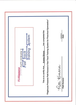 Gymnastics Certificate