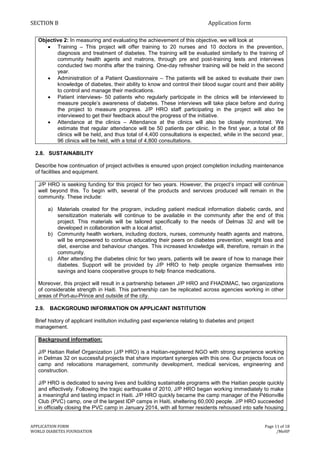 Proposal to World Diabetes Foundation