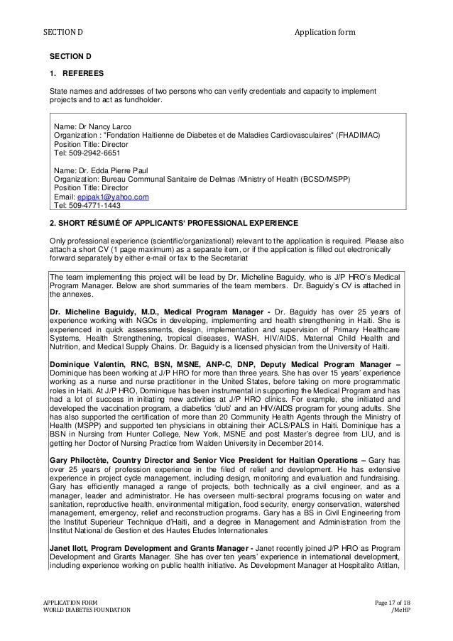 Proposal To World Diabetes Foundation