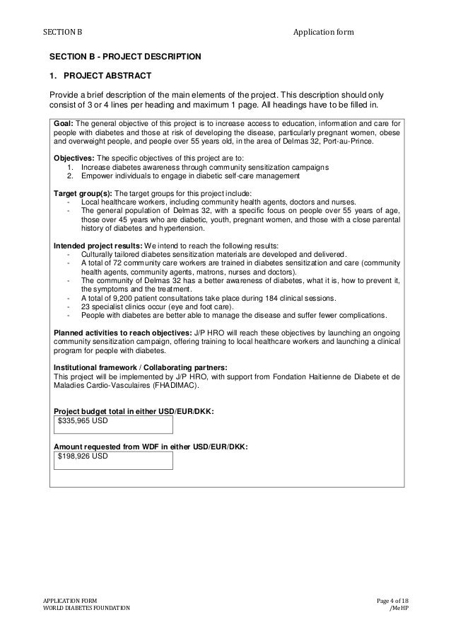 Proposal To World Diabetes Foundation