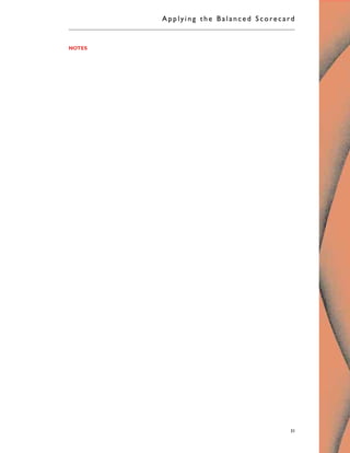 NOTES
Applyi ng the Bal ance d Score card
31
 