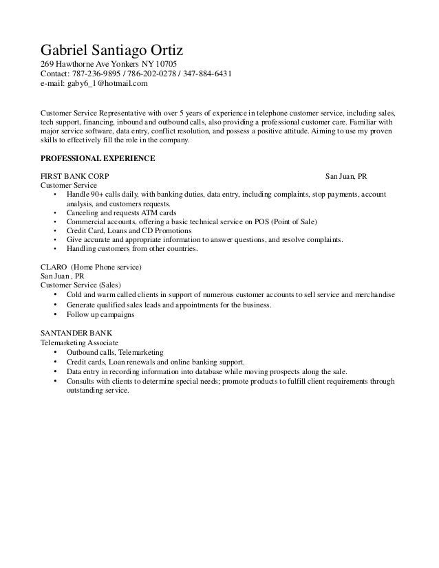 resume call center 2016 ny bank call center resumes